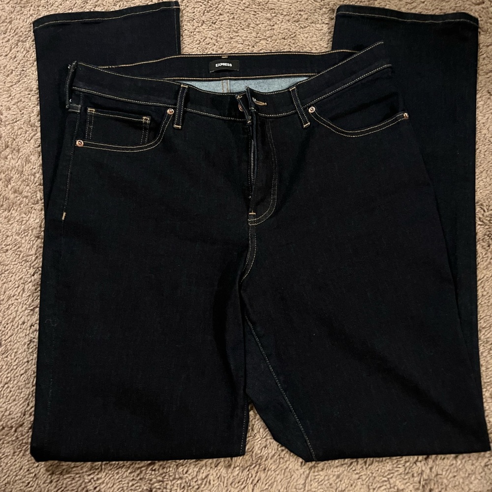 Express skyscraper mid rise jeans